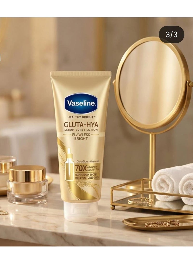 Vaseline Gluta Hya Flawless Bright Serum Burst Lotion 330ml - Image 2